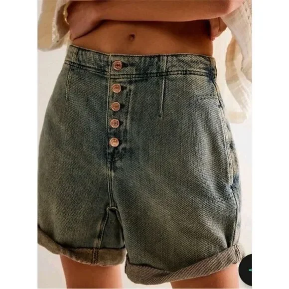 Free People Blue Jean Osaka Shorts - Picture 2 of 10
